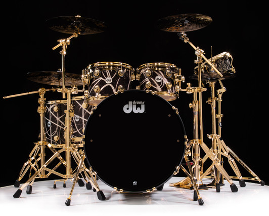 DW Collector's 5pc Maple Kit - Smoke Glass Contrail w/Gold Hardware