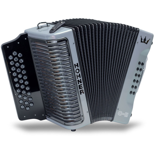 Hohner Corona C-II GCF (Sol) Diatonic Accordion - Silver Rainbow