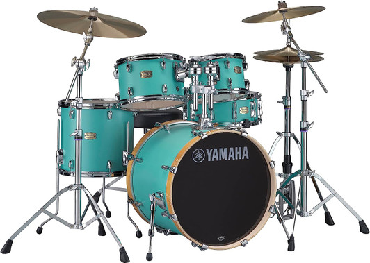 blue yamaha drum set