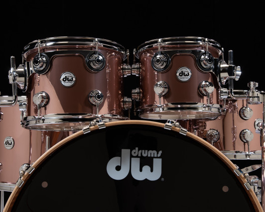 DW Collector's 6pc Maple/Mahogany Gloss Black 10/12/16/18/24/14SD