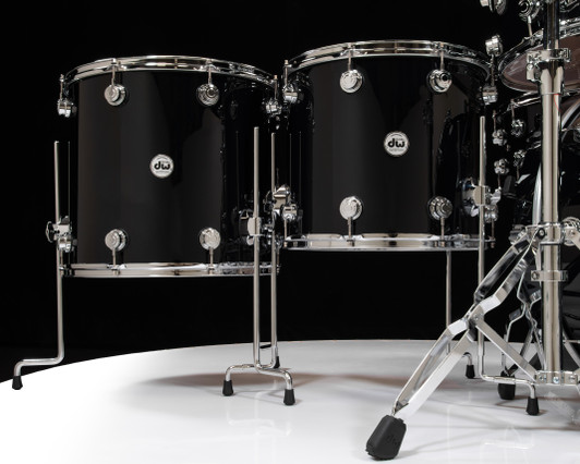DW Collector's 6pc Maple/Mahogany Gloss Black 10/12/16/18/24/14SD