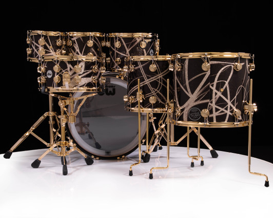DW Collector's 7pc SSC Maple Kit - Smoke Glass Contrails w/Gold HW
