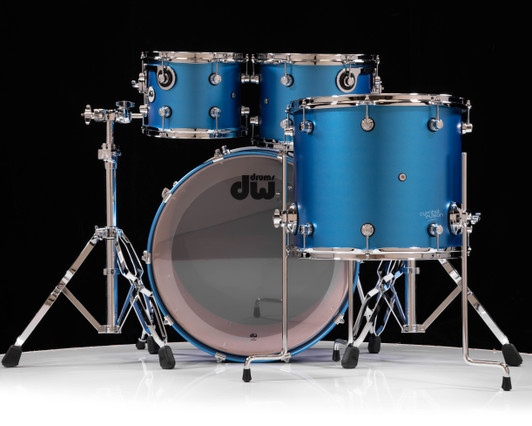 DW Design Series 4pc Kit - Aqua Metallic, CymbalFusion Exclusive