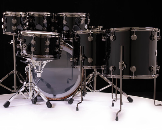 DW Collector's Series 7pc Maple/Mahogany Kit - Piano Black Lacquer