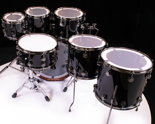 DW Collector's Series 7pc Maple/Mahogany Kit - Piano Black Lacquer