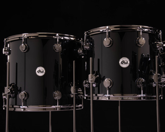 DW Collector's Series 7pc Maple/Mahogany Kit - Piano Black Lacquer
