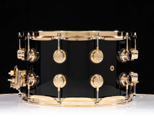 DW Collector's Maple SSC Maple 8x14 Snare Drum - Gloss Black w/Gold