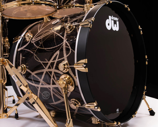 DW Collector's 6pc Maple Shell Pack Smoke Glass Contrails w/ Gold HW