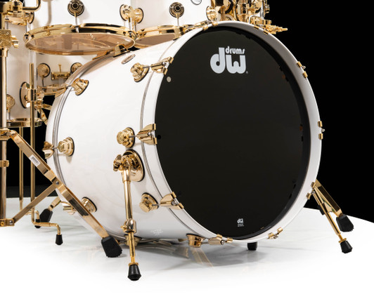 DW Collector's 7pc Maple SSC Kit Gloss White Lacquer w/Gold Hardware