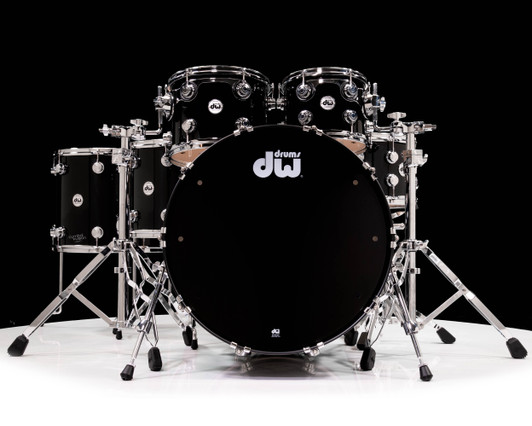 DW Collector's 6pc Maple SSC Kit - Gloss Black w/Chrome HW