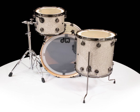 DW Collector's 3pc Shell Pack 24 in. Bass Drum  - Broken Glass w/ Black Nickel
