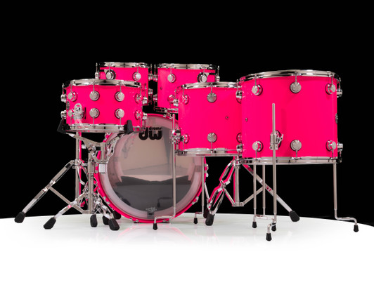 DW Collector's 6pc SSC Maple Kit -Neon Hot Pink w/Chrome Hardware