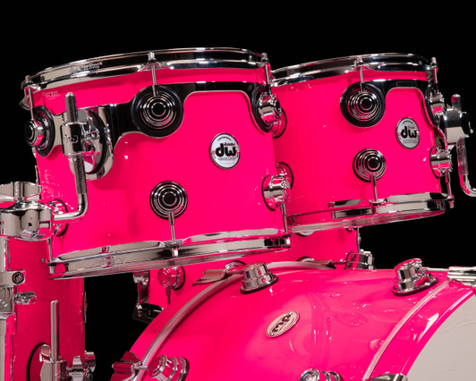 DW Collector's 6pc SSC Maple Kit -Neon Hot Pink w/Chrome Hardware