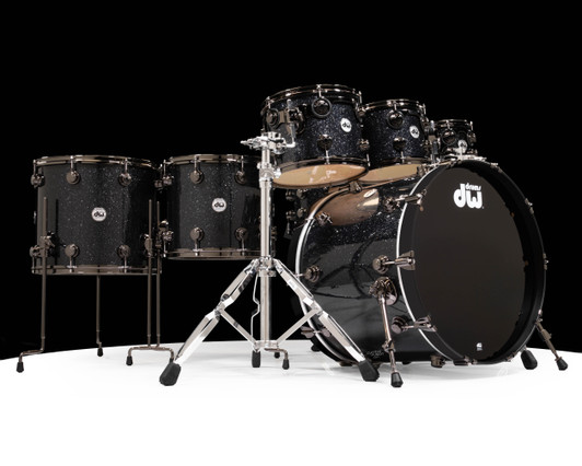 DW Collector's 7pc SSC Maple Shell Pack - Black Ice with Black Nickel (1381851) front view