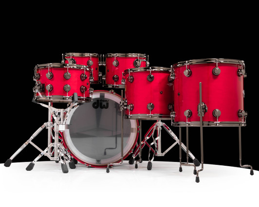 DW Collector's 6pc Maple SSC Kit - Candy Apple Red w/Black Nickel HW