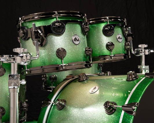 DW Collector's 6pc SSC Maple Kit - Green Glitz Burst w/Black Nickel