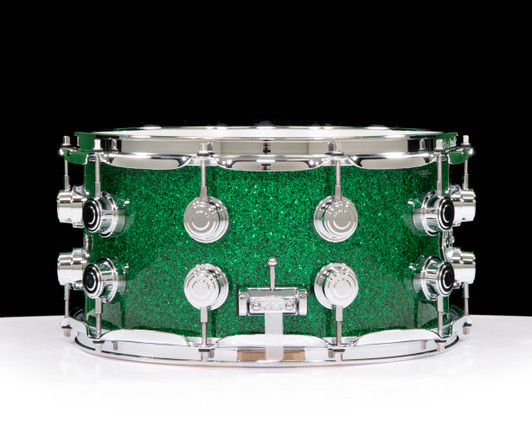 DW Collector's 7x14 Maple SSC Snare Drum - Green Glass w/Chrome HW