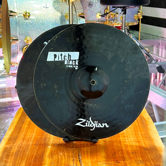 Used Zildjian Pitch Black Hi Hat Pair 14"