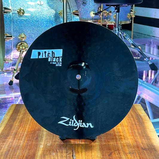 Used Zildjian Pitch Black Hi Hat Pair 14"