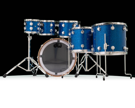 DW Collector's 6pc Maple Mahogany Shell Pack - Blue Glass back view
