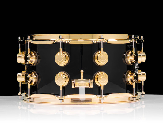 DW Collector's 7x14 SSC Maple Snare - Gloss Black w/Gold HW