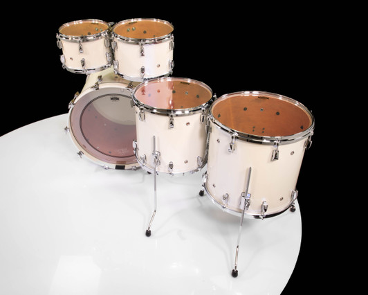 Yamaha Absolute Hybrid Maple 5-Piece Drum Kit – Polar White - top view