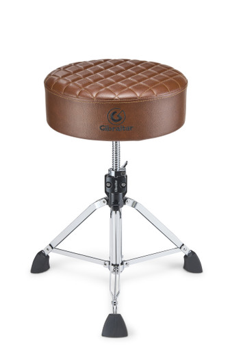 Gibraltar 9808 15" Stitched Round Throne Chestnut - Limited