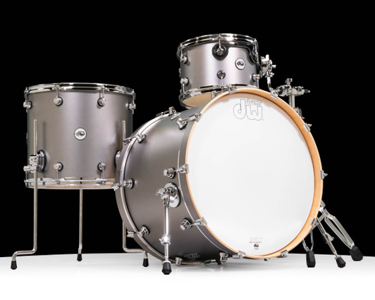 DW Design Series 3pc Drum Set - Titanium Stain - Front View