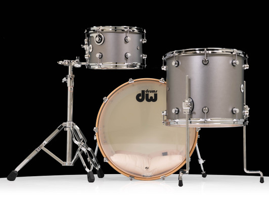 DW Design Series 3pc Drum Set - Titanium Stain - Back View