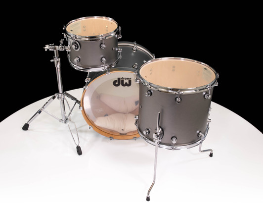 DW Design Series 3pc Drum Set - Titanium Stain - Top View