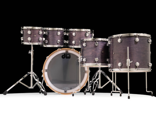 DW Collector's Series Maple Rock Kit -  Purple/Ebony Stain Lacquer