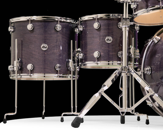 DW Collector's Series Maple Rock Kit -  Purple/Ebony Stain Lacquer