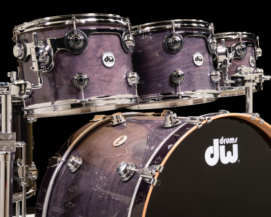 DW Collector's Series Maple Rock Kit -  Purple/Ebony Stain Lacquer