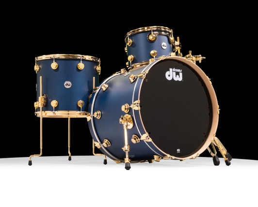 DW Collectors SSC Maple in Regal Blue Satin Oil with Gold Hardware 3pc 12/16/22