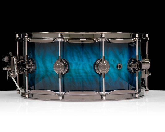 DW Collector's Series 6.5x14 Quilted Maple Regal to Black - 12ply VLT