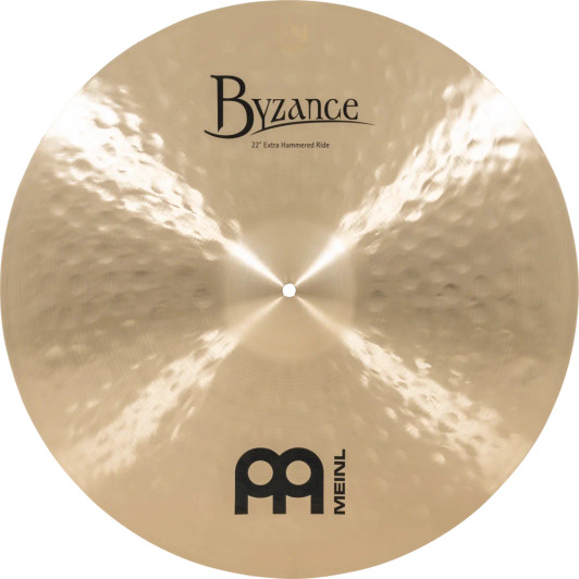 Meinl Byzance Traditional 22in Extra Hammered Ride- top view
