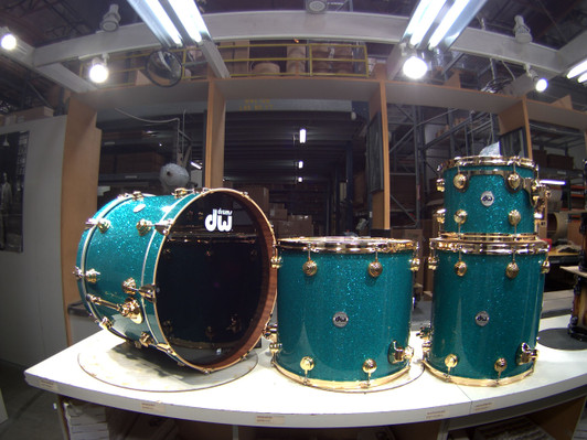 DW Collector's 4pc Maple/Mahogany Kit - Teal Glass with Gold