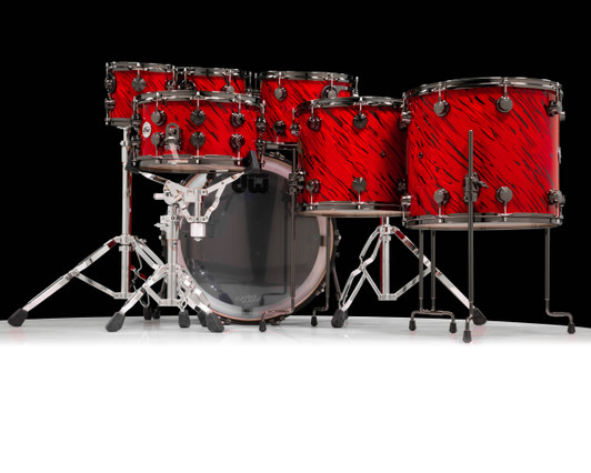 DW Collector's Series 7pc SSC Maple Kit - Twisted Red Lava back view