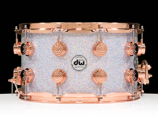 DW Collector's SSC Maple 8x14 Snare Drum - Diamond Nebula - Copper HW front view
