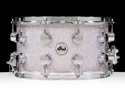 DW Collector's SonicPly 8x14 Snare - Diamond Nebula with Chrome Hardware front view