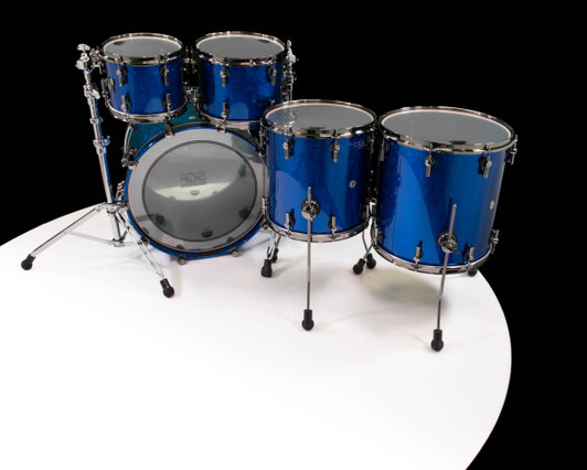 Sonor SQ2 5pc Medium Beech Kit - Blue Sparkle 10/12/14/16/22 top view