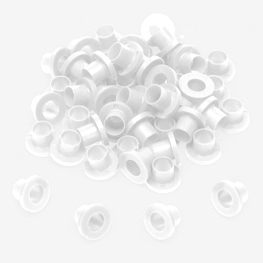 100 white nylon tension rod washers