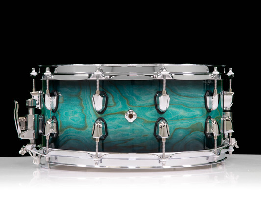Mapex Saturn VI 14x6.5 Snare Drum - Marine Teal Burst back view