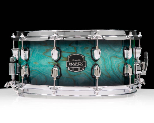 Mapex Saturn VI 14x6.5 Snare Drum - Marine Teal Burst front view