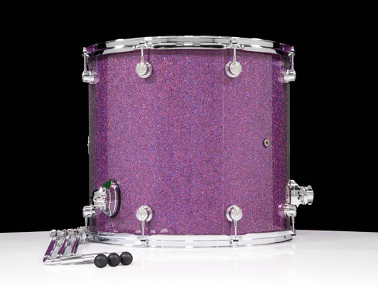 DW Performance Series 16x18 Floor Tom Purple Drift back view