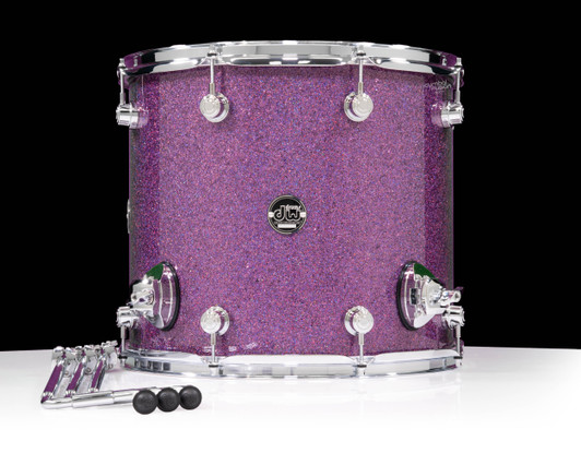 DW Performance Series 14x16 Floor Tom Purple Drift front view