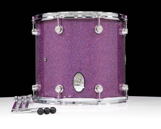 DW Performance Series 14x16 Floor Tom Purple Drift back view
