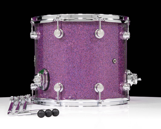DW Performance Series 12x14 Floor Tom Purple Drift back view