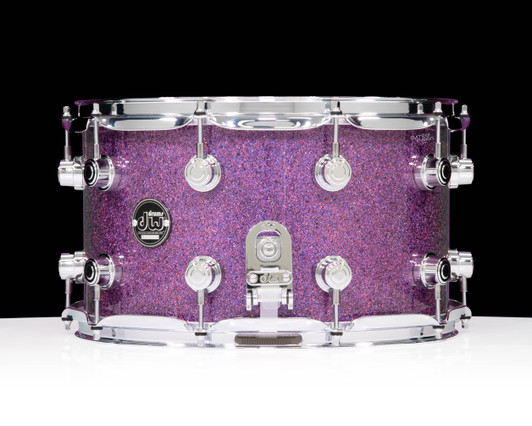 DW Performance Series 8x14 Snare Drum Purple Drift side view
