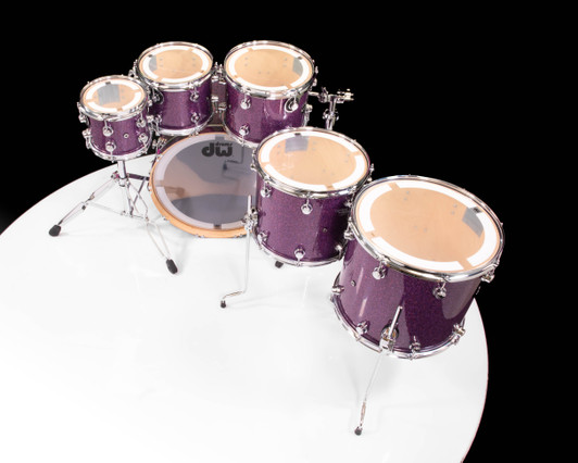 DW Performance Series 6pc Shell Pack 8/10/12/14/16/22 Purple Drift top view